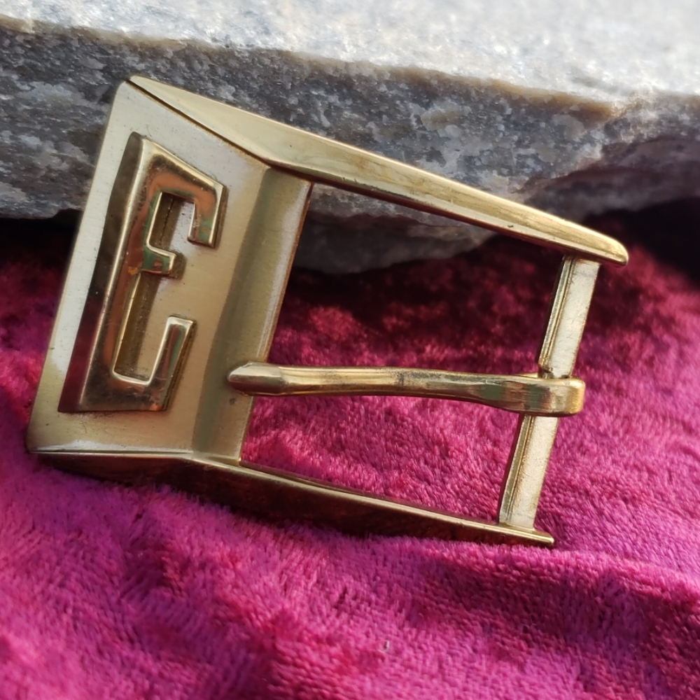 Antique Art Deco Made in Paris E Brass Belt Buckle
